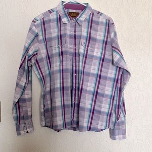 Aura Wrangler Long Sleeve Button Up Plaid Shirt - Women’s Extra Large